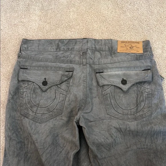 True Religion Straight Flap Grey Jeans - Picture 3 of 5